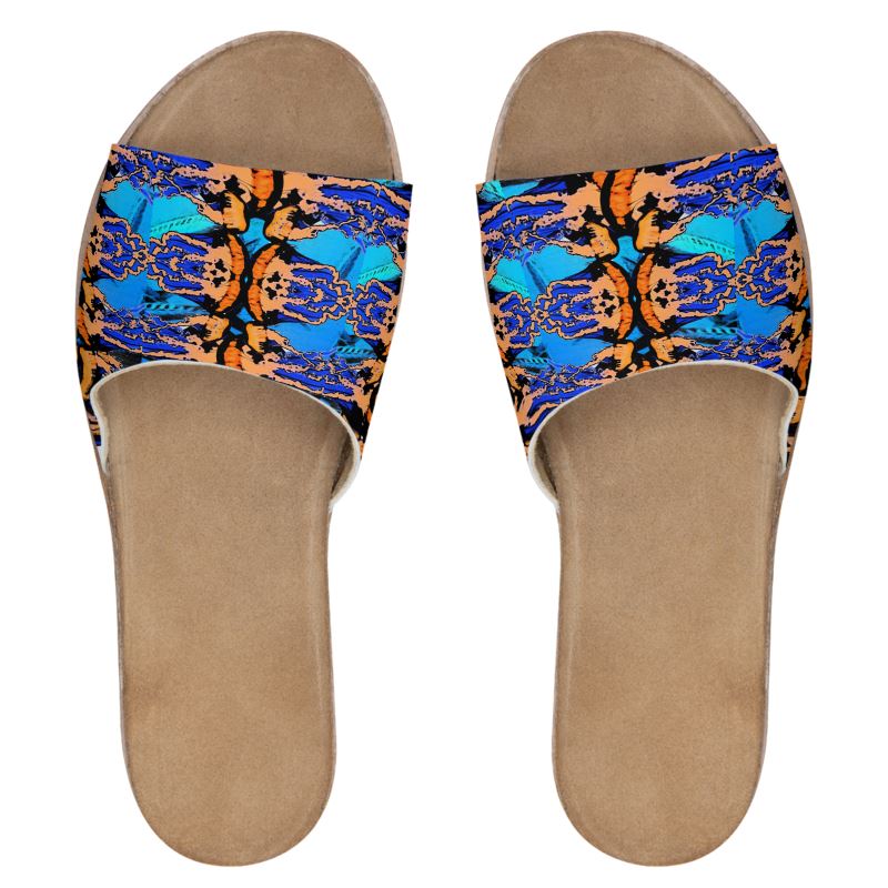 Flame Womens Leather Sliders